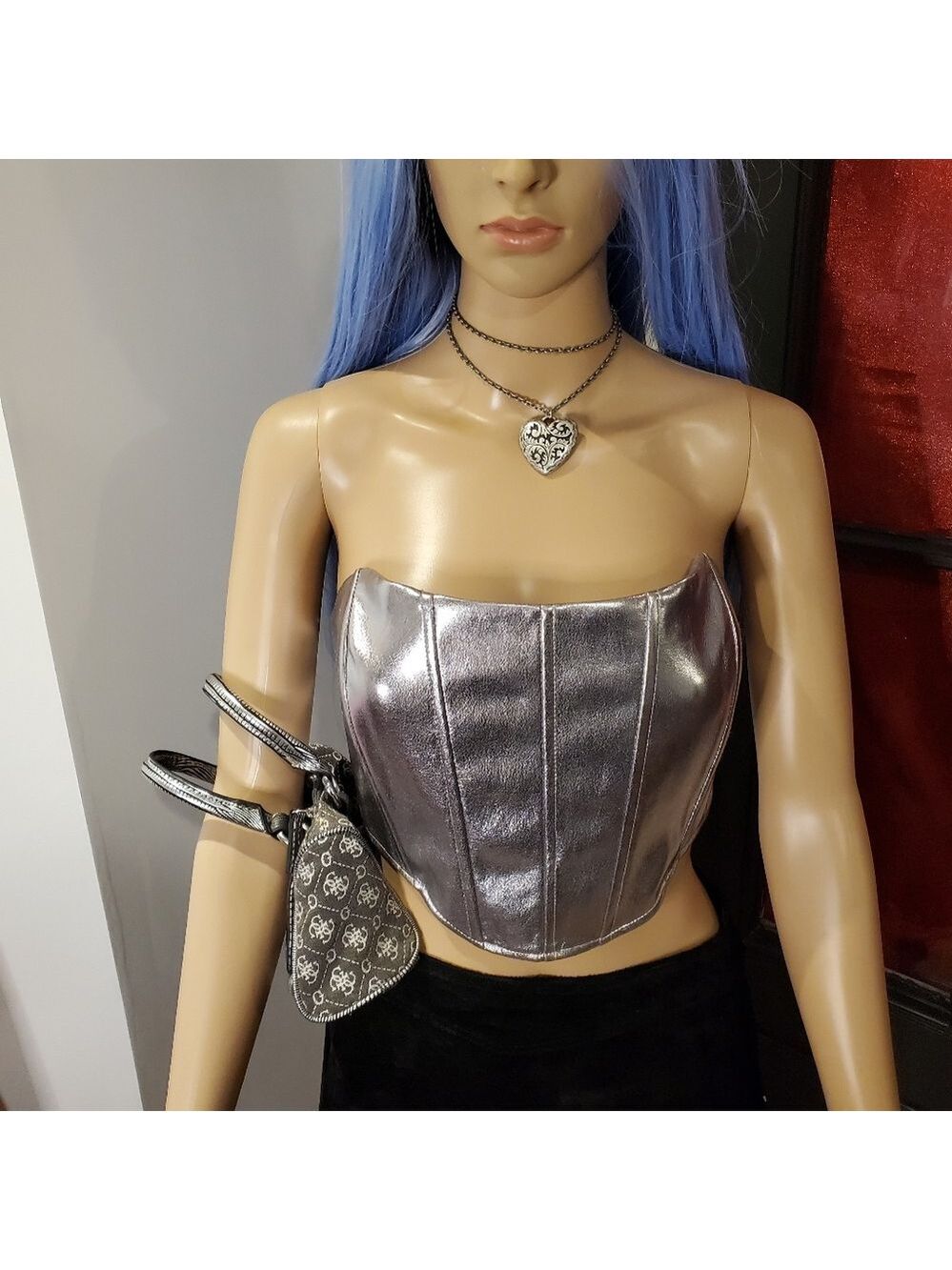 Silver Metallic Corset
